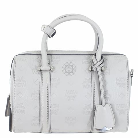 Mcm essential monogram 2024 leather boston bag